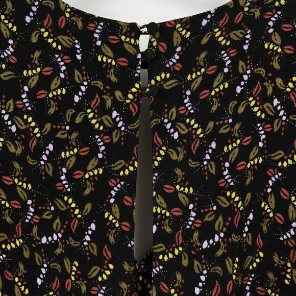 Free People Women's Meet Virginia Flora V-Neck Short Sleeve Romper Black Size 4 - Picture 11 of 12